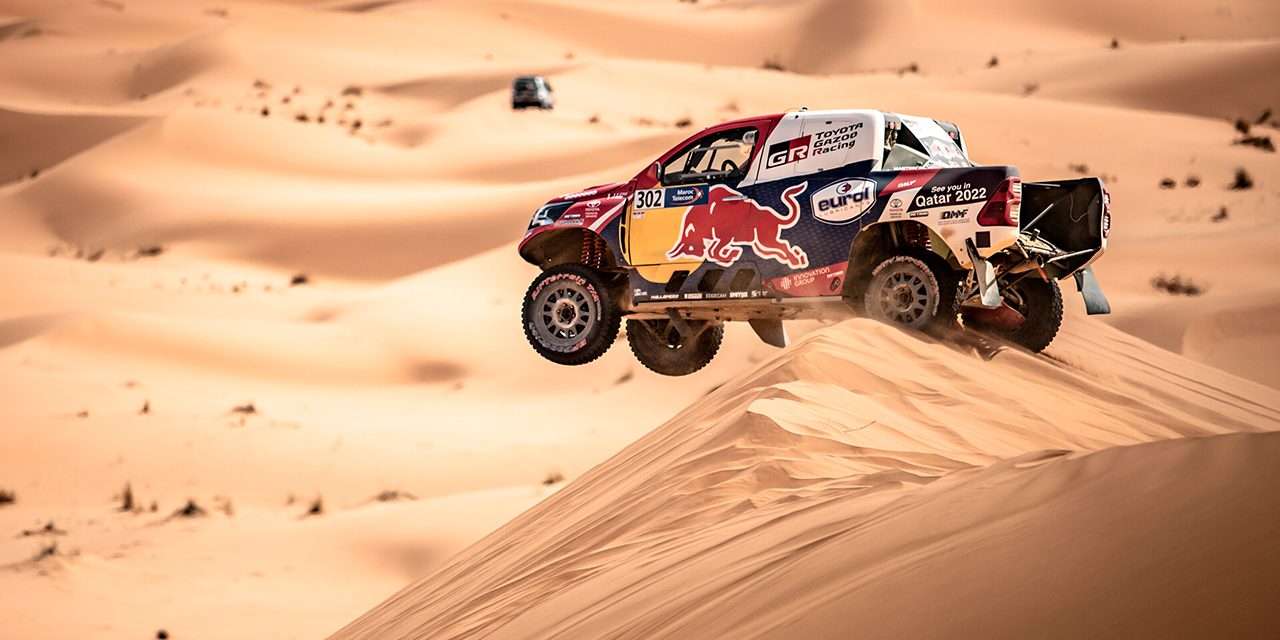 Rallye de Marruecos 2021. Paseo de Al-Attiyah y Baumel